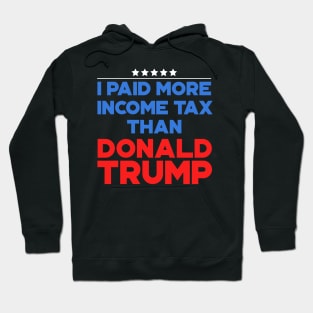 Funny I Paid More Tax Than Donald Trump Typography Hoodie